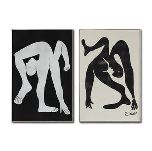 Set Cuadros Decorativos Abstracto Negro Arena 2-231 -Diptico