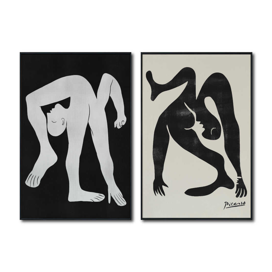 Set Cuadros Decorativos Abstracto Negro Arena 2-231 -Diptico