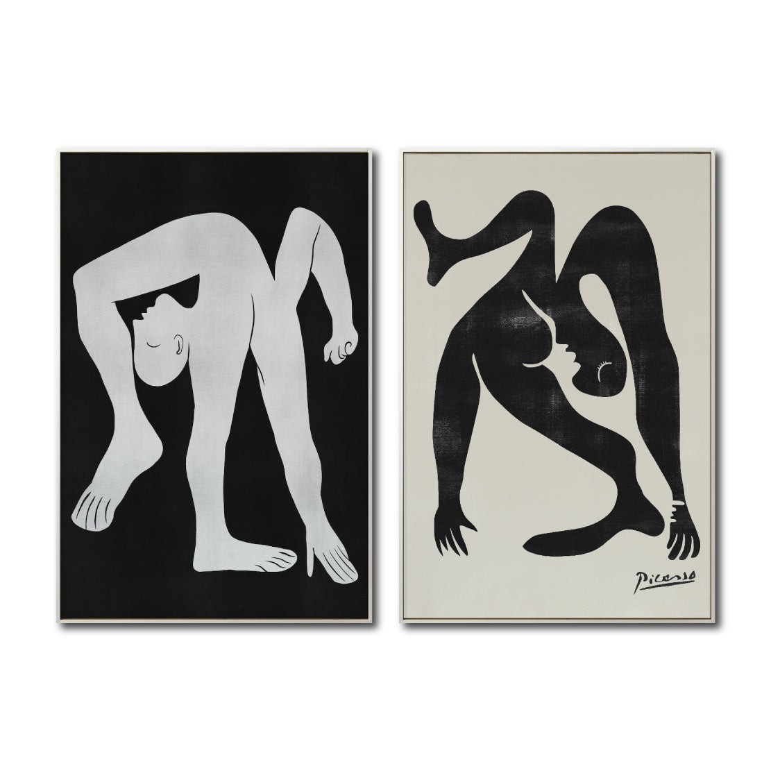 Set Cuadros Decorativos Abstracto Negro Arena 2-231 -Diptico