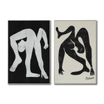 Cargar imagen en el visor de la galería, Set Cuadros Decorativos Abstracto Negro Arena 2-231 -Diptico
