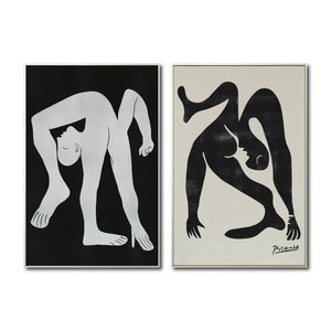 Set Cuadros Decorativos Abstracto Negro Arena 2-231 -Diptico