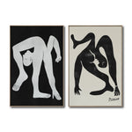 Cargar imagen en el visor de la galería, Set Cuadros Decorativos Abstracto Negro Arena 2-231 -Diptico
