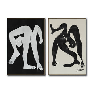 Set Cuadros Decorativos Abstracto Negro Arena 2-231 -Diptico