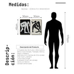 Cargar imagen en el visor de la galería, Set Cuadros Decorativos Abstracto Negro Arena 2-231 -Diptico
