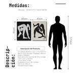 Cargar imagen en el visor de la galería, Set Cuadros Decorativos Abstracto Negro Arena 2-231 -Diptico
