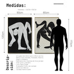 Cargar imagen en el visor de la galería, Set Cuadros Decorativos Abstracto Negro Arena 2-231 -Diptico
