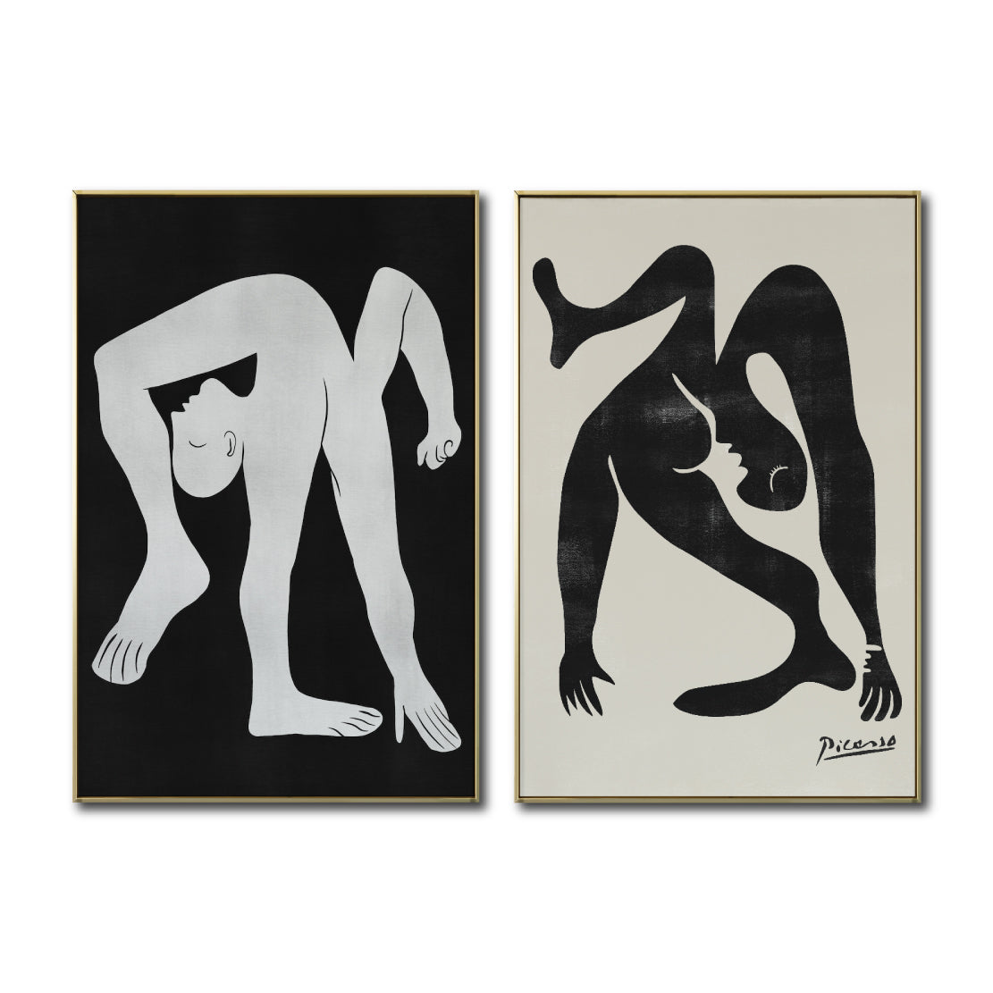 Set Cuadros Decorativos Abstracto Negro Arena 2-231 -Diptico