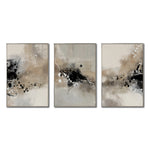 Cargar imagen en el visor de la galería, Set Cuadros Decorativos Abstracto Negro Arena 2-236- Tríptico Modernos y Elegante Estilo Boho en Tonos Neutros
