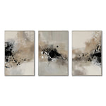 Cargar imagen en el visor de la galería, Set Cuadros Decorativos Abstracto Negro Arena 2-236- Tríptico Modernos y Elegante Estilo Boho en Tonos Neutros
