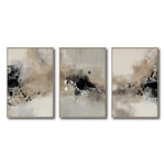 Cargar imagen en el visor de la galería, Set Cuadros Decorativos Abstracto Negro Arena 2-236- Tríptico Modernos y Elegante Estilo Boho en Tonos Neutros
