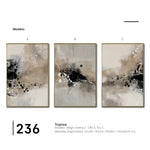 Cargar imagen en el visor de la galería, Set Cuadros Decorativos Abstracto Negro Arena 2-236- Tríptico Modernos y Elegante Estilo Boho en Tonos Neutros
