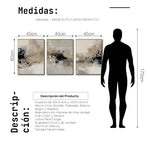 Cargar imagen en el visor de la galería, Set Cuadros Decorativos Abstracto Negro Arena 2-236- Tríptico Modernos y Elegante Estilo Boho en Tonos Neutros
