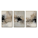 Cargar imagen en el visor de la galería, Set Cuadros Decorativos Abstracto Negro Arena 2-236- Tríptico Modernos y Elegante Estilo Boho en Tonos Neutros
