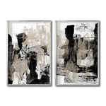 Cargar imagen en el visor de la galería, Set Cuadros Decorativos Abstracto Negro Arena 023 para Sala
