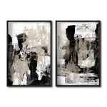 Cargar imagen en el visor de la galería, Set Cuadros Decorativos Abstracto Negro Arena 023 para Sala
