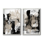 Cargar imagen en el visor de la galería, Set Cuadros Decorativos Abstracto Negro Arena 023 para Sala
