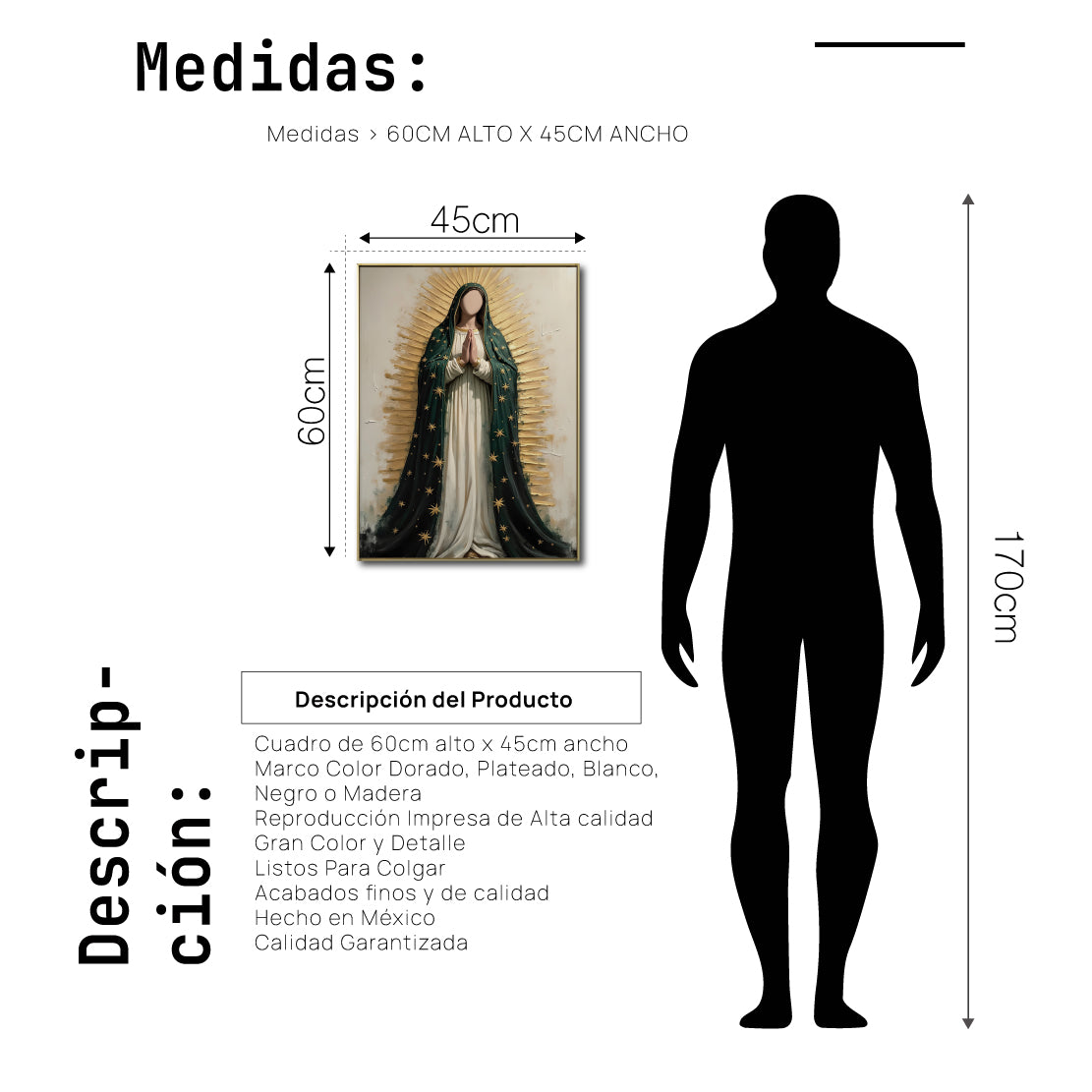 Cuadro Decorativo - Religion 023 - Virgen de Guadalupe, Arte Bíblico Abstracto