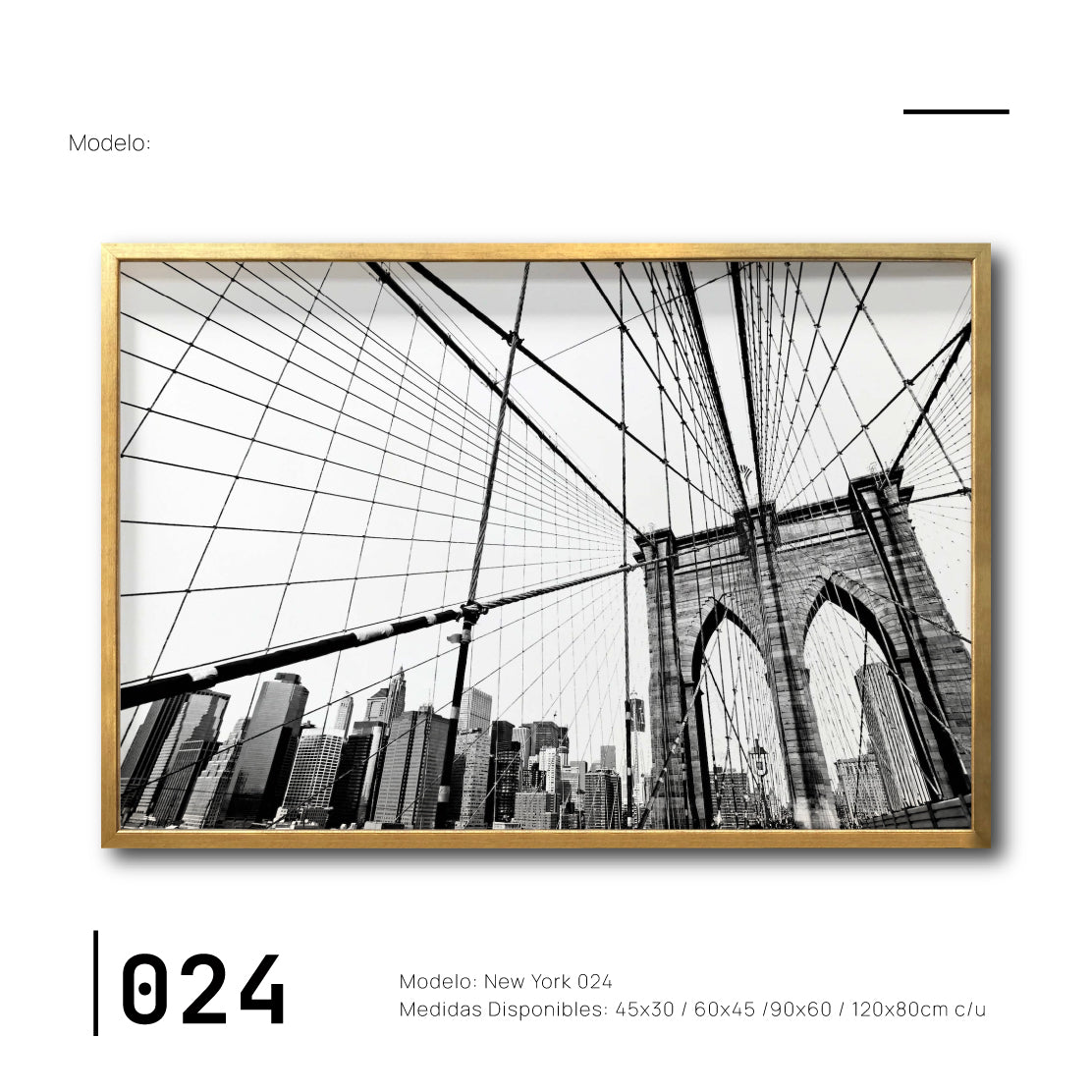 Cuadro Decorativo NY 024 - Puente de Brooklyn Nueva York