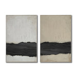 Cargar imagen en el visor de la galería, Set Cuadros Decorativos Abstracto Negro Arena 2-241 - Diptico Moderno y Minimalista Arte Estilo Nordico Tonos Neutros
