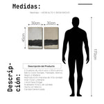 Cargar imagen en el visor de la galería, Set Cuadros Decorativos Abstracto Negro Arena 2-241 - Diptico Moderno y Minimalista Arte Estilo Nordico Tonos Neutros
