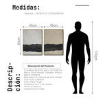 Cargar imagen en el visor de la galería, Set Cuadros Decorativos Abstracto Negro Arena 2-241 - Diptico Moderno y Minimalista Arte Estilo Nordico Tonos Neutros
