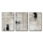 Cargar imagen en el visor de la galería, Set Cuadros Decorativos Abstracto Negro Arena 2 - 245 - Triptico Moderno y Elegante Estilo Nordico Tonos Neutros
