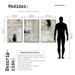 Cargar imagen en el visor de la galería, Set Cuadros Decorativos Abstracto Negro Arena 2 - 245 - Triptico Moderno y Elegante Estilo Nordico Tonos Neutros
