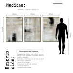 Cargar imagen en el visor de la galería, Set Cuadros Decorativos Abstracto Negro Arena 2 - 245 - Triptico Moderno y Elegante Estilo Nordico Tonos Neutros
