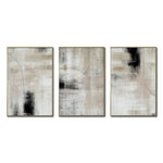Cargar imagen en el visor de la galería, Set Cuadros Decorativos Abstracto Negro Arena 2 - 245 - Triptico Moderno y Elegante Estilo Nordico Tonos Neutros
