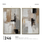 Cargar imagen en el visor de la galería, Set cuadros decorativos Abstracto Negro Arena 2 - 246 - Diptico Moderno y Elegante Arte Estilo Nordico en Tonos Neutros
