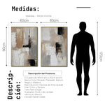 Cargar imagen en el visor de la galería, Set cuadros decorativos Abstracto Negro Arena 2 - 246 - Diptico Moderno y Elegante Arte Estilo Nordico en Tonos Neutros
