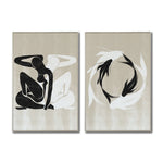 Cargar imagen en el visor de la galería, Set Cuadros Decorativos Abstracto Negro Arena 2 - 247 - Diptico Moderno y Minimalista Estilo Nordico Tonos Neutros
