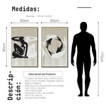 Cargar imagen en el visor de la galería, Set Cuadros Decorativos Abstracto Negro Arena 2 - 247 - Diptico Moderno y Minimalista Estilo Nordico Tonos Neutros

