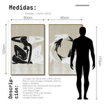 Cargar imagen en el visor de la galería, Set Cuadros Decorativos Abstracto Negro Arena 2 - 247 - Diptico Moderno y Minimalista Estilo Nordico Tonos Neutros

