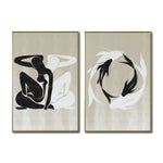 Cargar imagen en el visor de la galería, Set Cuadros Decorativos Abstracto Negro Arena 2 - 247 - Diptico Moderno y Minimalista Estilo Nordico Tonos Neutros
