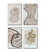 Cargar imagen en el visor de la galería, Set Cuadros Decorativos Abstracto Negro Arena 2 - 248C - 4piezas Arte Moderno y Minimalista Estilo Boho Tonos Neutros
