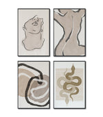 Cargar imagen en el visor de la galería, Set Cuadros Decorativos Abstracto Negro Arena 2 - 248C - 4piezas Arte Moderno y Minimalista Estilo Boho Tonos Neutros
