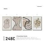 Cargar imagen en el visor de la galería, Set Cuadros Decorativos Abstracto Negro Arena 2 - 248C - 4piezas Arte Moderno y Minimalista Estilo Boho Tonos Neutros
