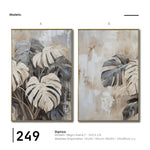 Cargar imagen en el visor de la galería, Set Cuadros Decorativos Abstracto Negro Arena 2 - 249 - Diptico Botanico Monsteras Arte Moderno Estilo Boho en Tonos Neutros
