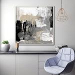 Cargar imagen en el visor de la galería, Cuadro Decorativo Abstracto Negro Arena 024 - Para Credenza
