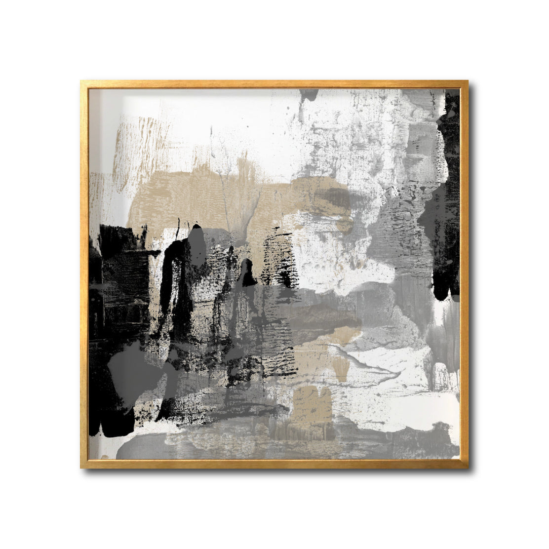 Cuadro Decorativo Abstracto Negro Arena 024 - Para Credenza