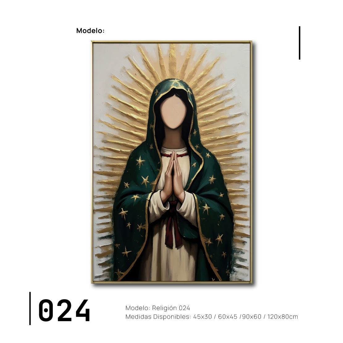 Cuadro Decorativo - Religion 024 - Virgen de Guadalupe, Arte Bíblico Abstracto