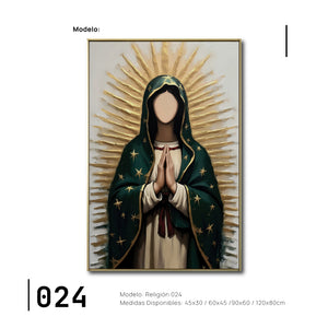 Cuadro Decorativo - Religion 024 - Virgen de Guadalupe, Arte Bíblico Abstracto