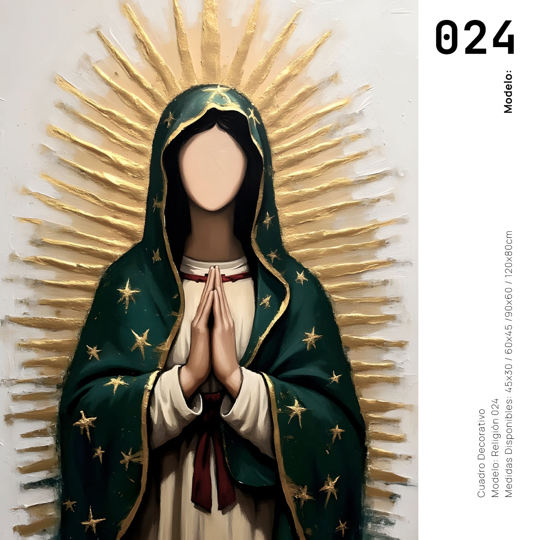 Cuadro Decorativo - Religion 024 - Virgen de Guadalupe, Arte Bíblico Abstracto