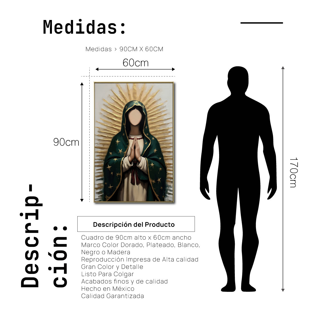 Cuadro Decorativo - Religion 024 - Virgen de Guadalupe, Arte Bíblico Abstracto