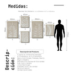 Cargar imagen en el visor de la galería, Set Cuadros Decorativos Abstracto Negro Arena 2-253 A - 5piezas Arte Moderno Estilo Boho Hojas en Beige y Blanco Tonos Neutros
