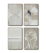 Cargar imagen en el visor de la galería, Set Cuadros Decorativos Abstracto Negro Arena 2 - 254C - 4piezas Arte Moderno y Minimalista Estilo Nordico Boho en Tonos Neutros

