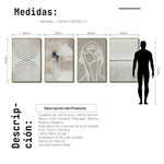 Cargar imagen en el visor de la galería, Set Cuadros Decorativos Abstracto Negro Arena 2 - 254C - 4piezas Arte Moderno y Minimalista Estilo Nordico Boho en Tonos Neutros
