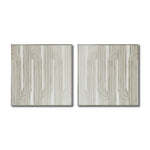 Cargar imagen en el visor de la galería, Set Cuadros Decorativos Abstracto Negro Arena 2-255- Diptico Moderno y Minimalista Arte Estilo Boho en Beige y Blanco
