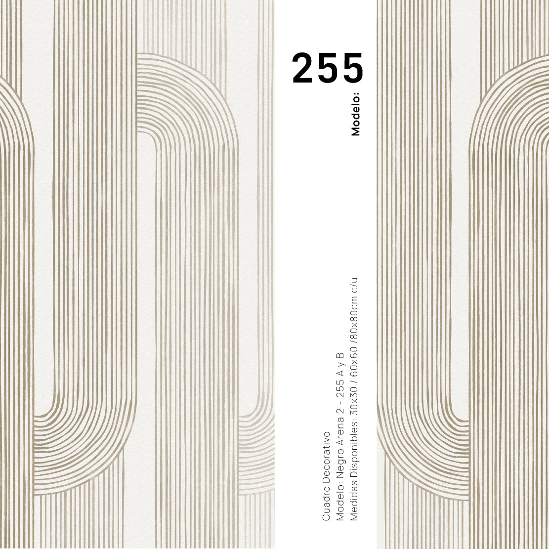 Set Cuadros Decorativos Abstracto Negro Arena 2-255- Diptico Moderno y Minimalista Arte Estilo Boho en Beige y Blanco